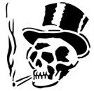 Smoking Skull Stencil #6
