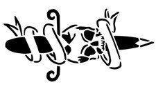 Skull/Dagger Stencil #18