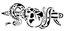 Skull with Snake/Dagger Stencil #20