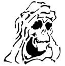 Skulled Grim Reaper in Hood Stencil #1
