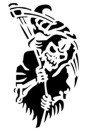 Grim Reaper Skull/Sickle Stencil #7