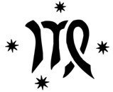 Zodiac Virgo Stencil w/ Stars (USA Version)