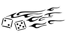 &quot;Flaming Dice&quot; Stencil