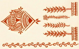 Brown Henna Paisley &amp; Vine Temporary Tattoos