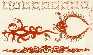 Brown Henna Tribal, Flower &amp; Vine Temporary Tattoos