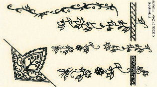 Black/White Paisley &amp; Floral Vines Henna Temporary Tattoos