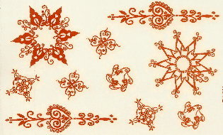 Brown Henna Stars &amp; Traditional Floral Temporary Tattoos