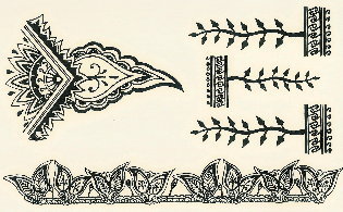 Black/White Paisley, Flower &amp; Vines Temporary Tattoos