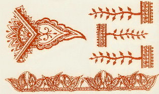 Brown Henna Paisley, Flower &amp; Vines Temporary Tattoos