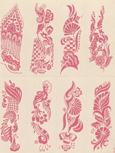 Pink Paisley Traditional Henna Temporary Tattoos