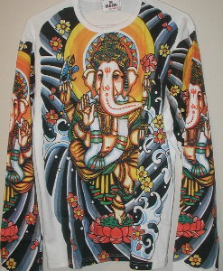 &quot;Ganesh Hindu/Indian Tattoo&quot; - Long Sleeve Shirt