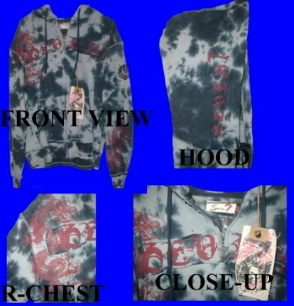Blue Seven/7 For All Mankind &quot;Dragon Tattoo&quot; Hoodie