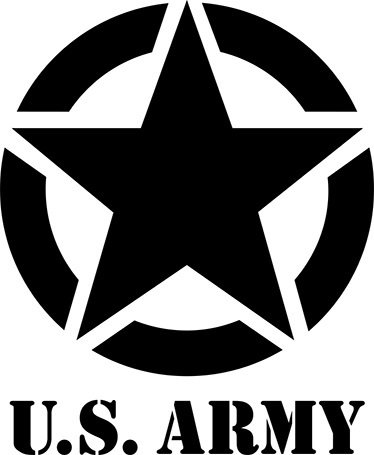 &quot;Army WWII Army Star w/ Font&quot; Stencil