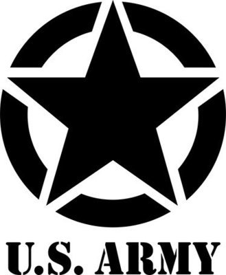 &quot;Army WWII Army Star w/ Font&quot; Stencil