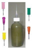 2.5 oz. Premix Bottle of Natural Henna w/ 5 Metal Applicator Tips