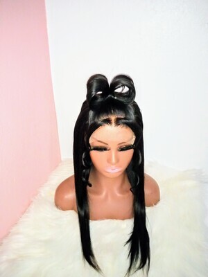 Straight lace closure wig