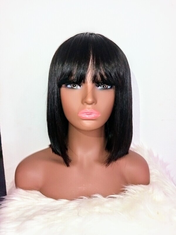 Non lace bang bob wig