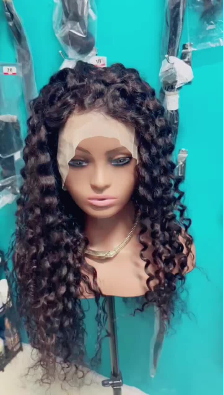Deep -wave lace frontal wig