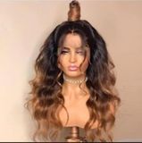 Full frontal ombre body wave wig