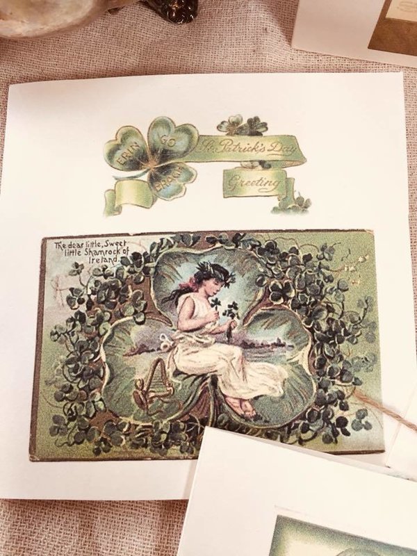 Shamrock Lady greeting Card with seed paper
