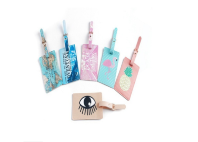 Fashion Cute Air Plane Pattern Travel Luggage Bag Tags Handbag ID Tag Name Card Holder with Key Ring