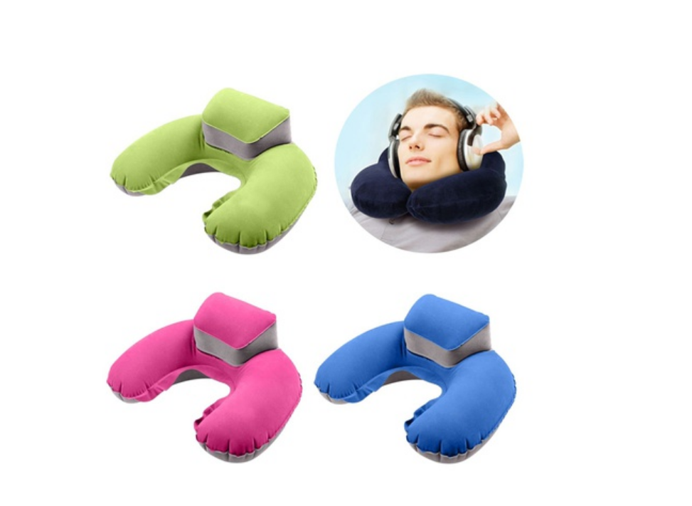 Travel Washable Neck Cushion U Shape Pillow Inflatable Air Blow Up