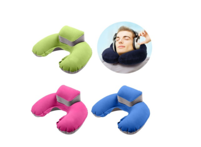 Travel Washable Neck Cushion U Shape Pillow Inflatable Air Blow Up