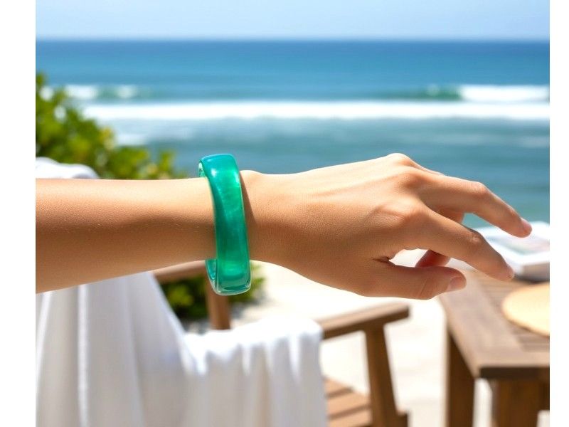 Bracelet Fashion jonc en résine vert