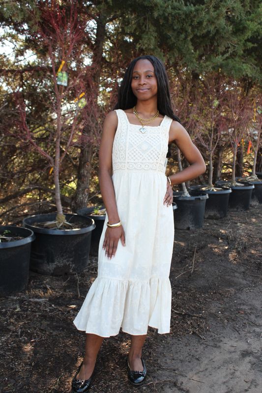 EMBROIDERED DESIGN TANK DRESS