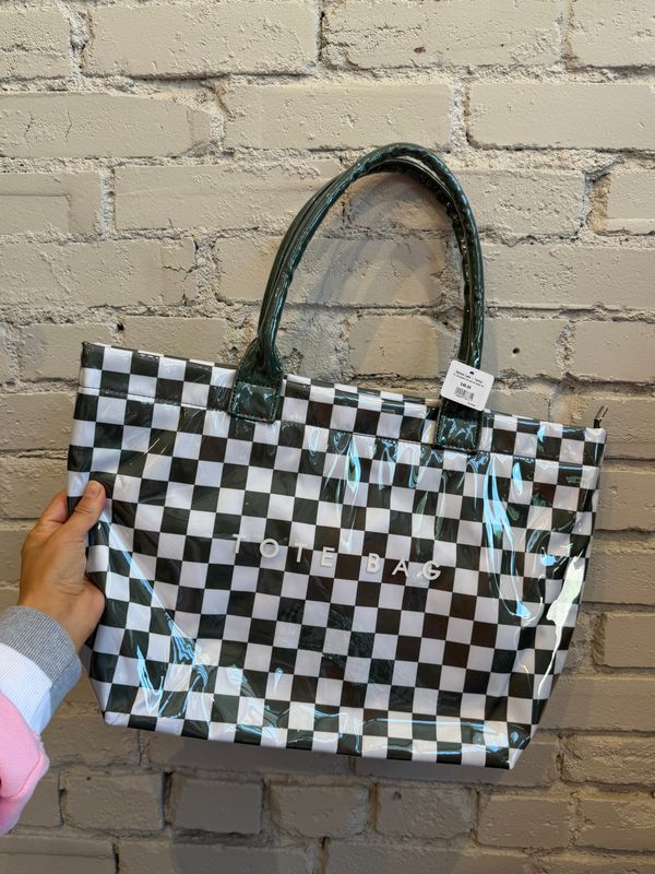 PVC CHECKERED TOTE BAG