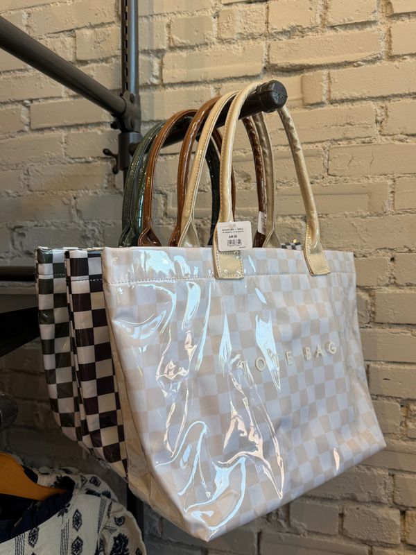 PVC CHECKERED TOTE BAG