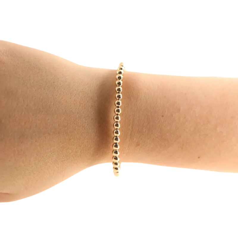 4MM GOLD BEADED BRACELET