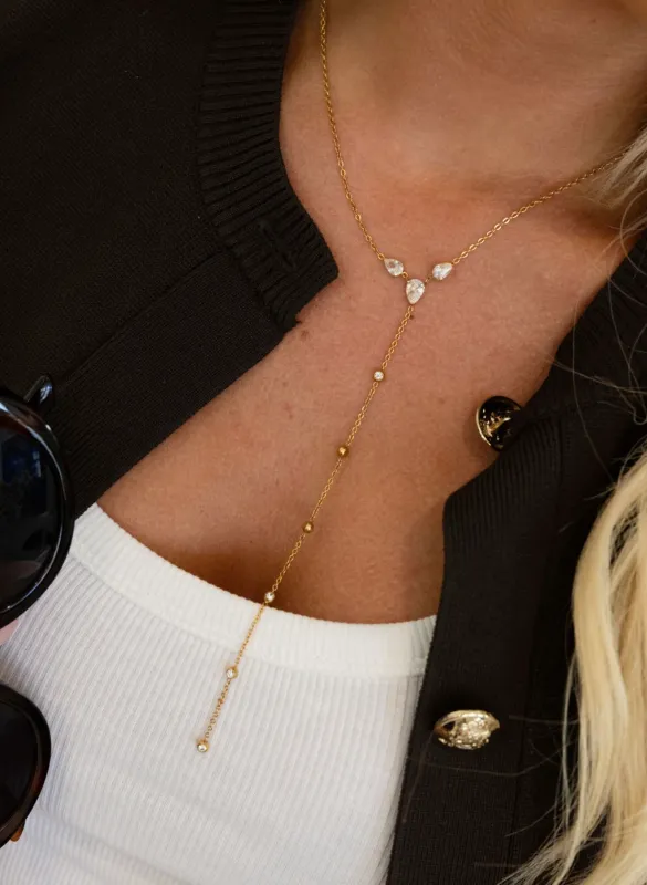 CHANSUTT MICKY CZ LARIAT NECKLACE