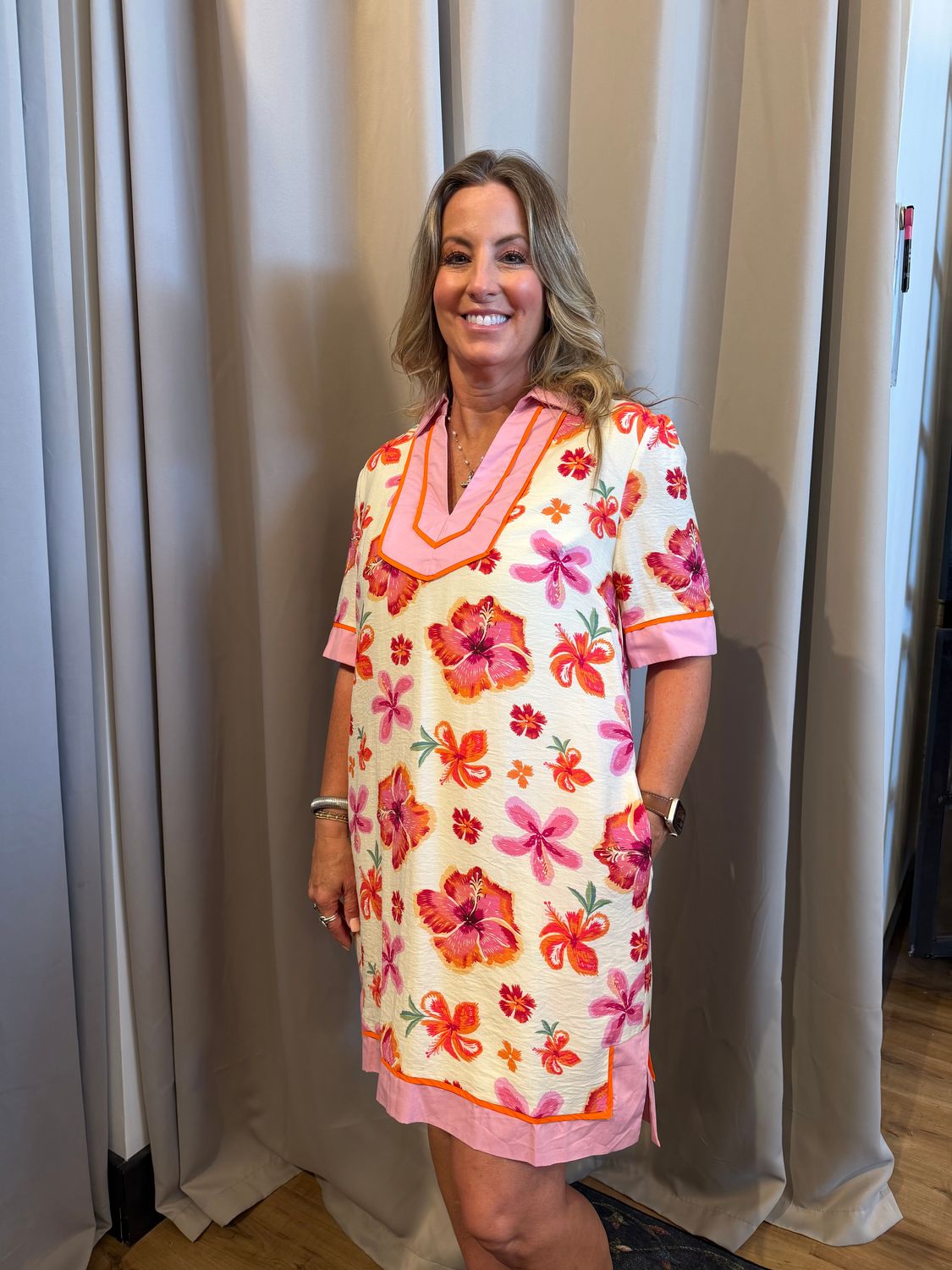 FLORAL WOVEN MINI DRESS
