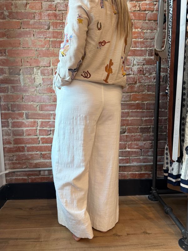 TROUSER W/LACE DETAIL BELT