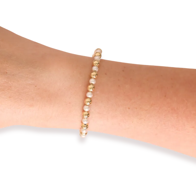 ANNA PEARL GOLD BRACELET - 6.75IN