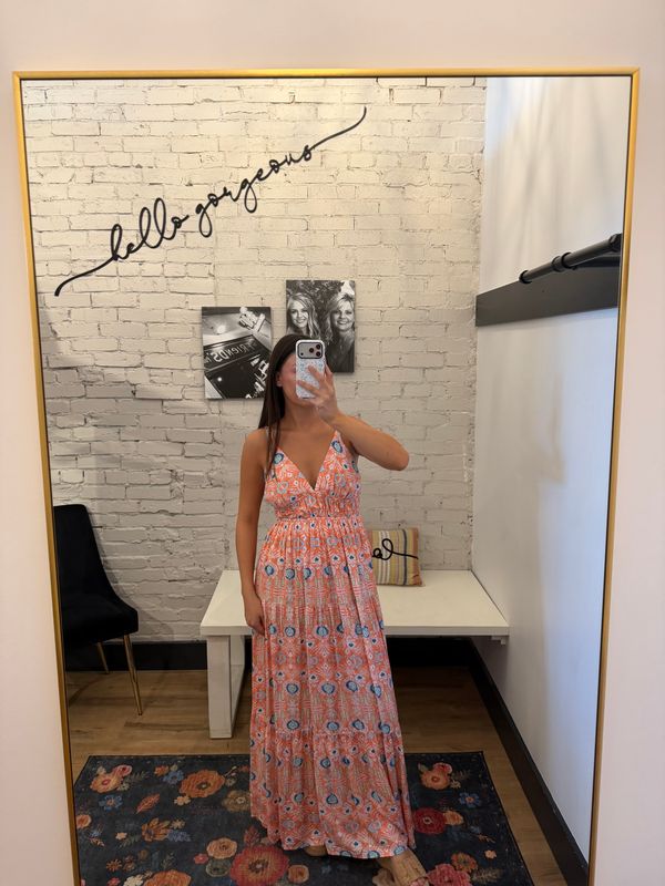 SUNSET TAPESTRY MAXI DRESS