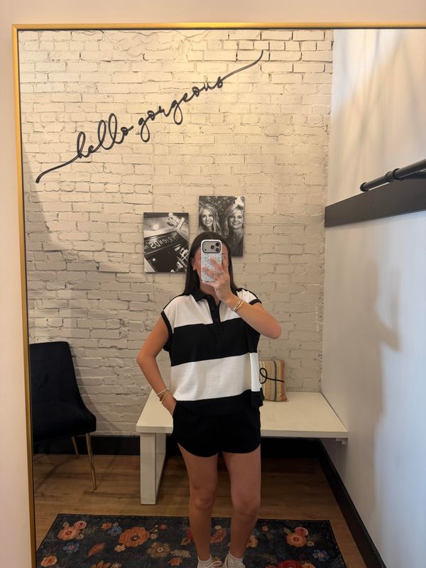 SLOUCHY STRIPED JERSEY TOP