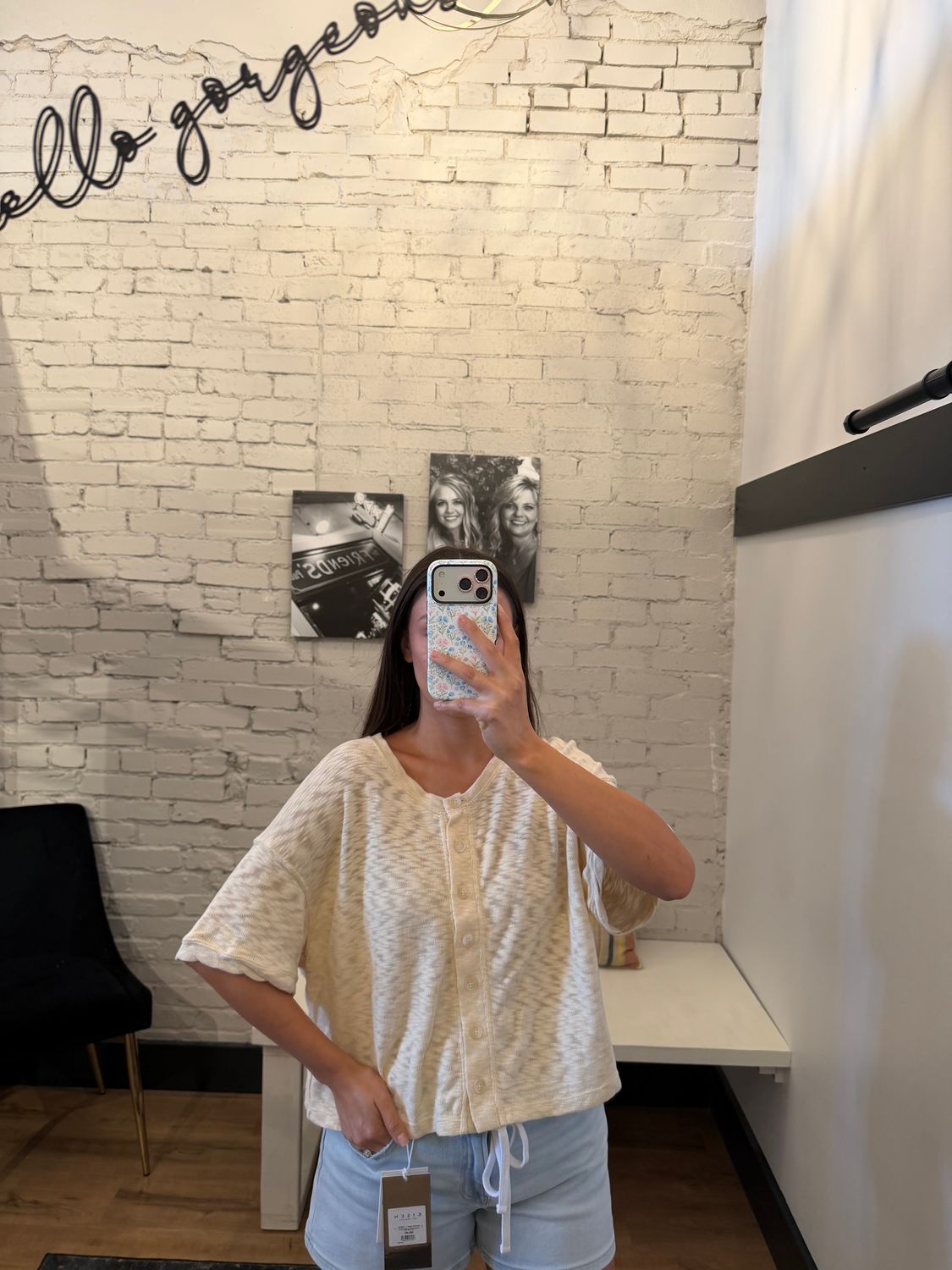 BUTTON UP KNIT TOP