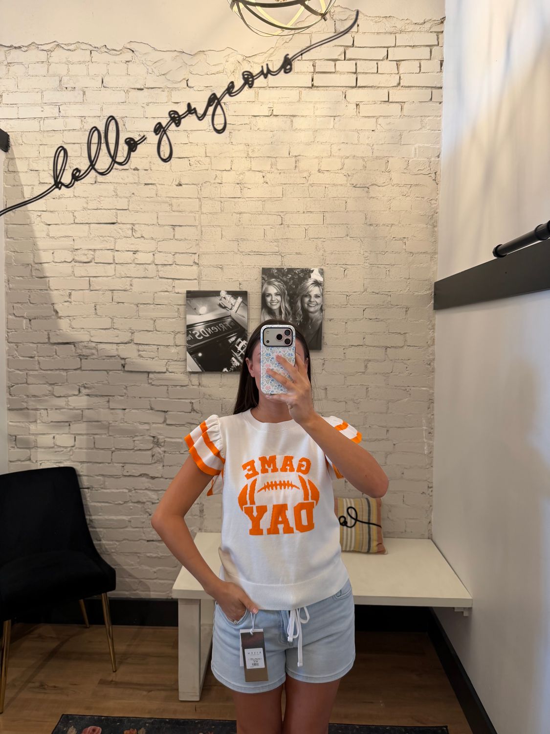 GAMEDAY RUFFLE SWEATER TOP