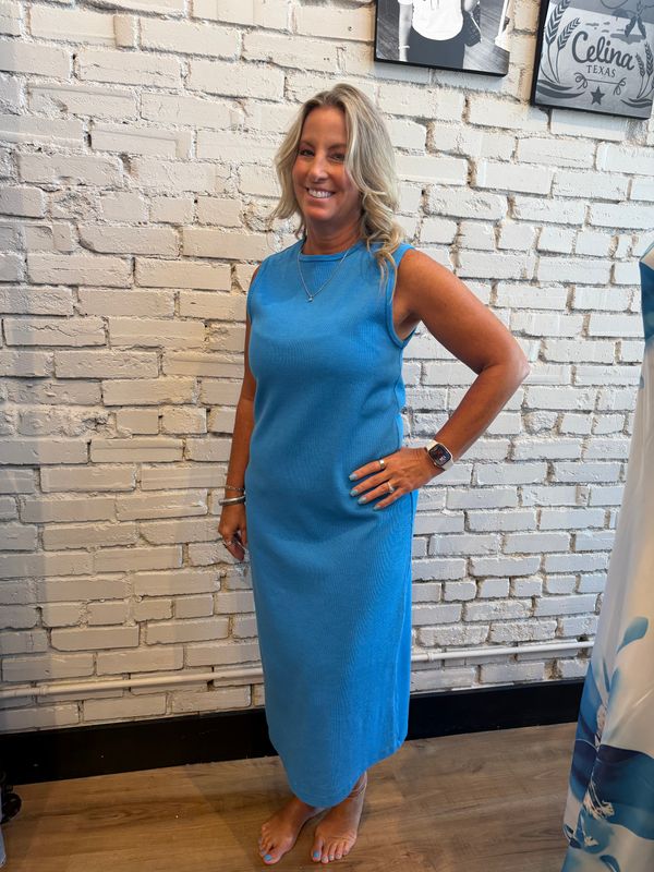 RIBBED LOOSE FIT TANK DRESS