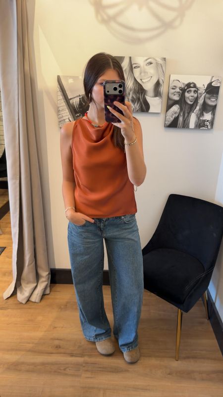 SATIN SLEEVELESS TOP