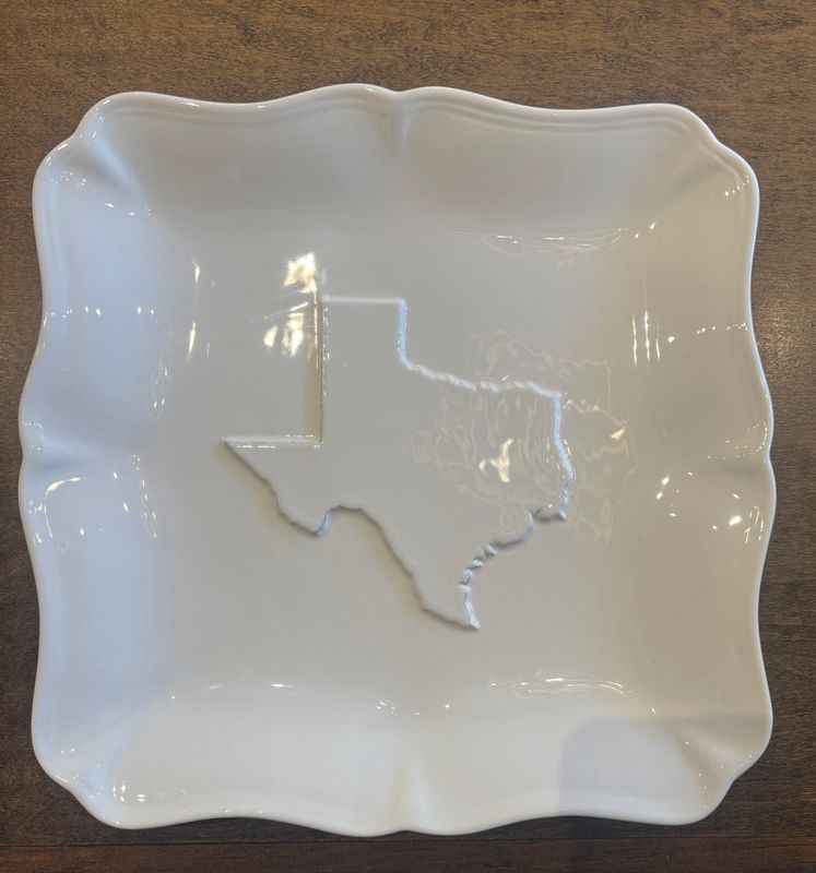 TEXAS EMBOSSED SQUARE PLATTER 11.5X11.5