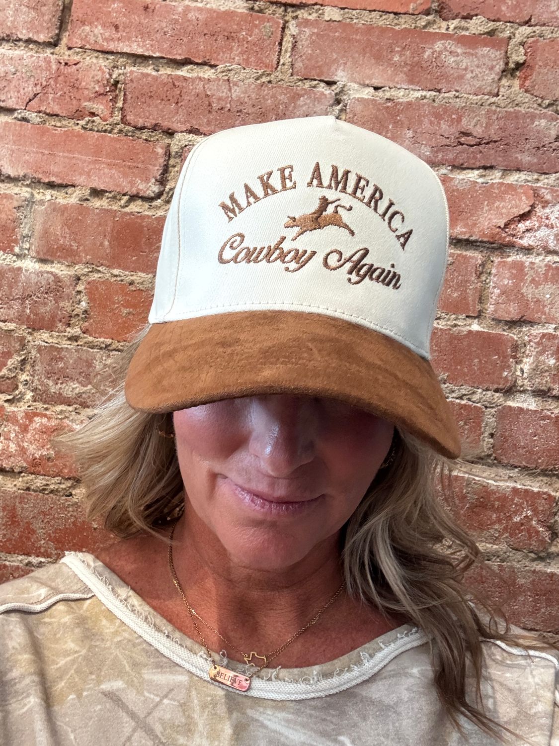 MAKE AMERICA COWBOY AGAIN TRUCKER HAT
