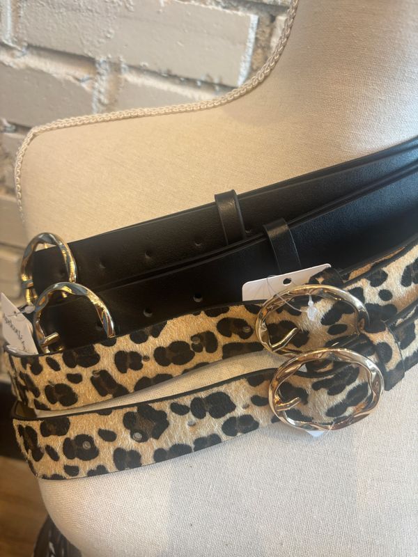 ANIMAL PRINT GOLD BUCKLE BELT