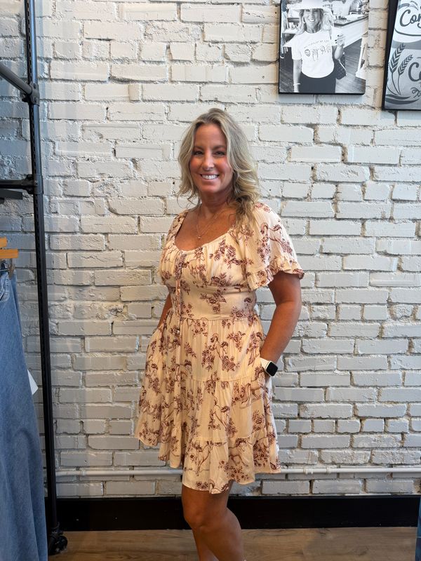 HORSE PRINT S/S MINI DRESS