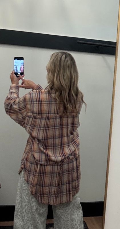 PLAID BACK TIE TOP