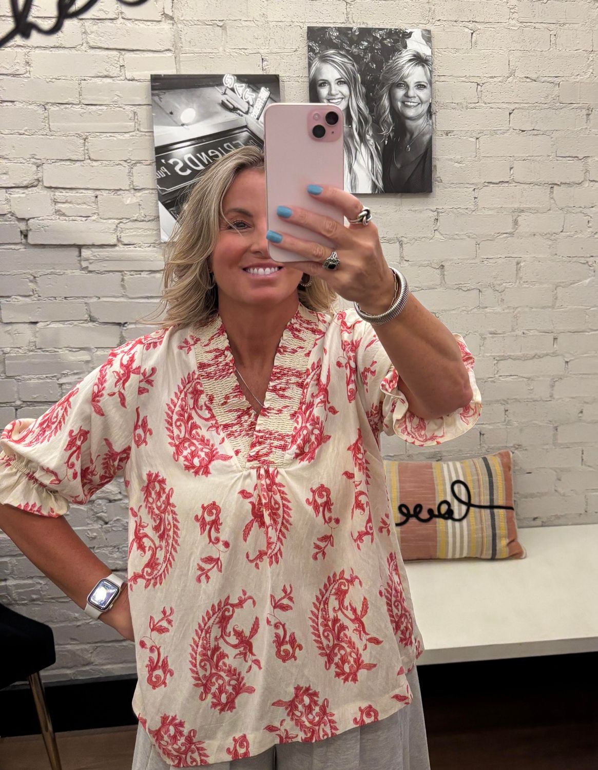 VINE RUFFLE TRIM BLOUSE