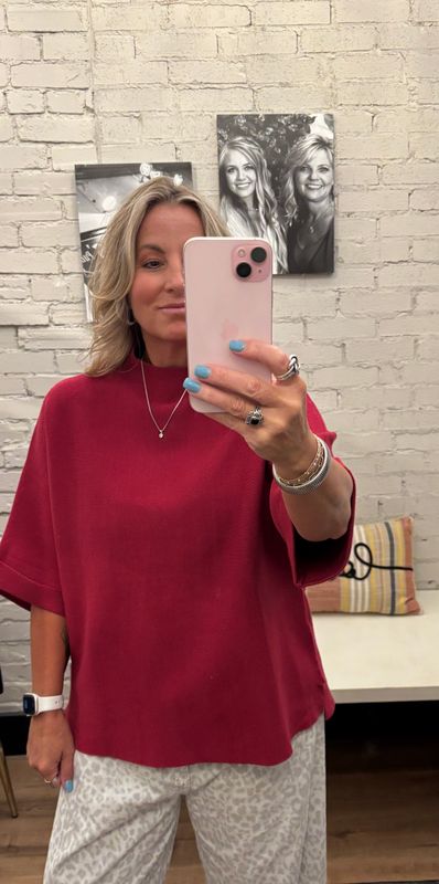 MOCK NECK DOLMAN SLEEVE SWEATER