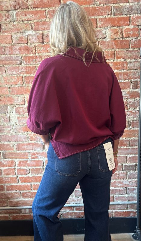 SHORT SLEEVE COLLARED BLOUSE